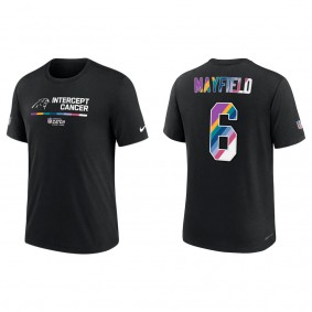 Baker Mayfield Carolina Panthers Black 2022 NFL Crucial Catch Performance T-Shirt
