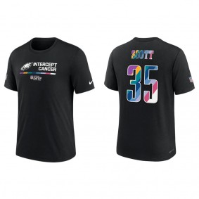 Boston Scott Philadelphia Eagles Black 2022 NFL Crucial Catch Performance T-Shirt