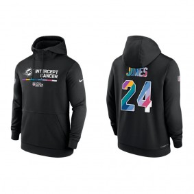Byron Jones Miami Dolphins 2022 Crucial Catch Therma Performance Pullover Hoodie