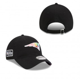 Men's New England Patriots Black 2023 NFL Crucial Catch 9TWENTY Adjustable Hat