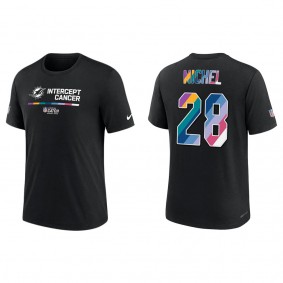 Sony Michel Miami Dolphins Black 2022 NFL Crucial Catch Performance T-Shirt