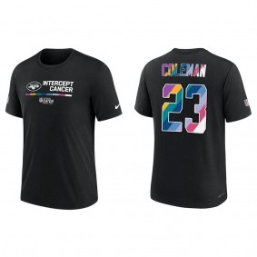 Tevin Coleman New York Jets Black 2022 NFL Crucial Catch Performance T-Shirt