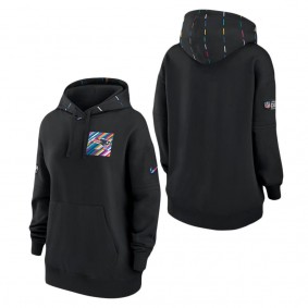 Women's New England Patriots Black 2023 Crucial Catch Club Pullover Hoodie