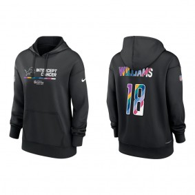 Women's Jameson Williams Detroit Lions Black 2022 NFL Crucial Catch Therma Performance Pullover Hoodie