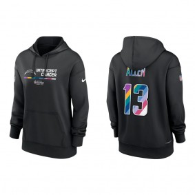 Women's Keenan Allen Los Angeles Chargers Black 2022 NFL Crucial Catch Therma Performance Pullover Hoodie