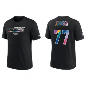 Zion Johnson Los Angeles Chargers Black 2022 NFL Crucial Catch Performance T-Shirt